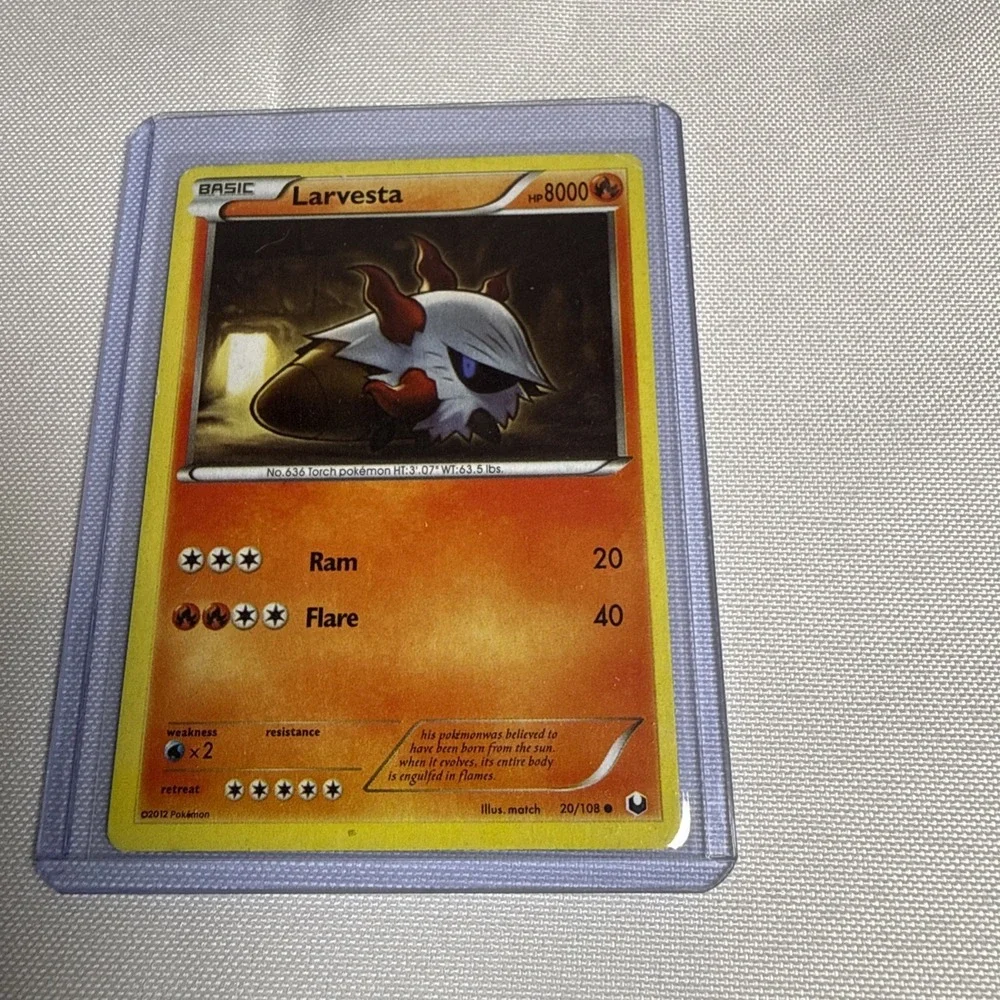 Larvesta Reverse Holo Dark Explorers 20/108 LP Pokémon Card